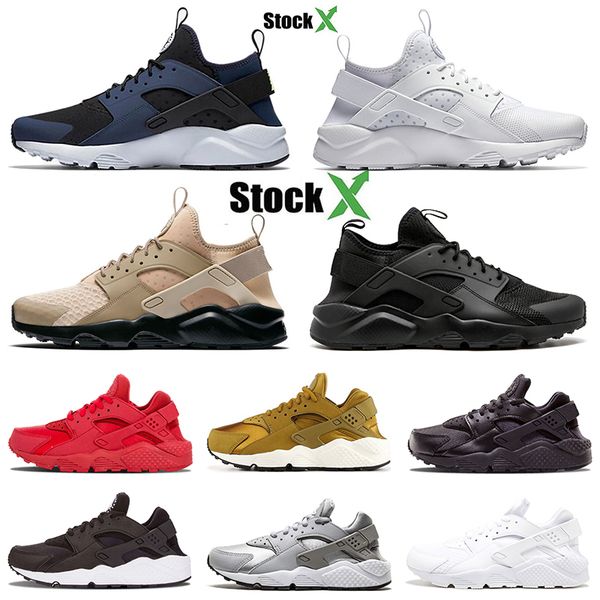 

2020 wholesale men women running shoes huarache iv navy white trainer run ultra mushroom fashion designer huaraches sneakers, White;red