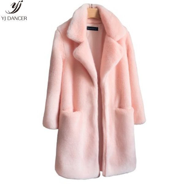 

2018 autumn and winter fashion new fur coat female long section imitation water mane fur coat slim slimming long sleeves h0285, Black