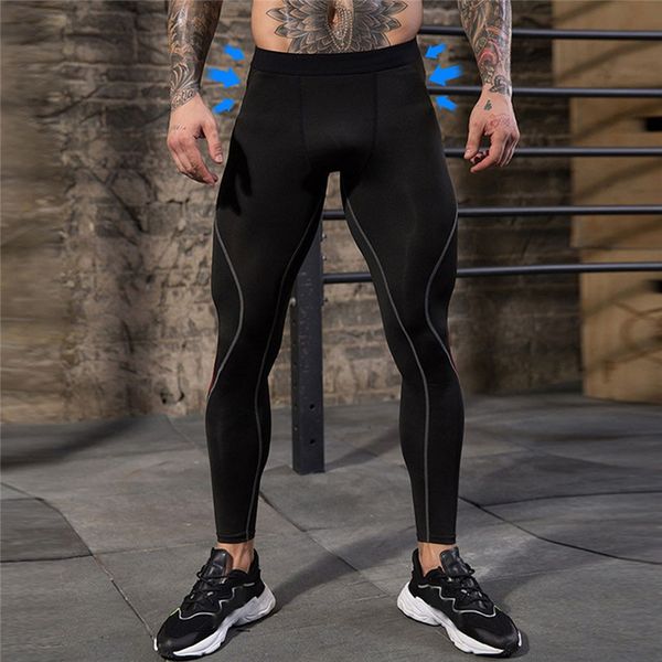 

мода нового спортивного трико мужские потовые доказательство натяжные быстросохнущие спорт бег фитнес обучение tight long sweatpants 2020 ne, Black