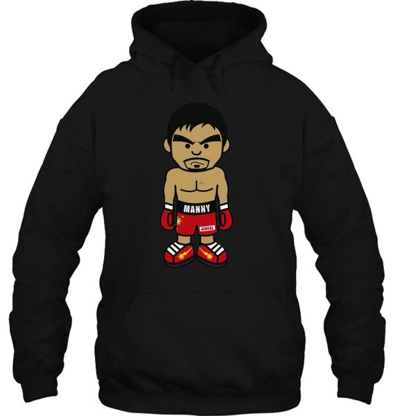 

men hoodie funny novelty angry manny pacquiao cartoon by aireal apparel cool women streetwear, Black