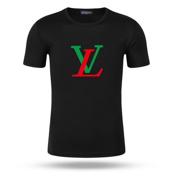 

французская мода мужская и женская футболка с коротким рукавом классический дизайн цвет письмо печать футболка ремонт высота эластичный хлоп, White