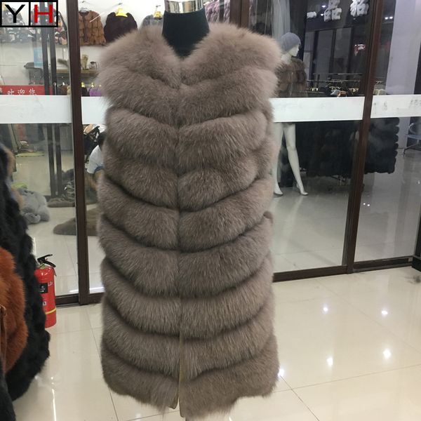 

winter women fashion real fur vest 100% natural real fur vest lady warm genuine sleeveless jacket, Black