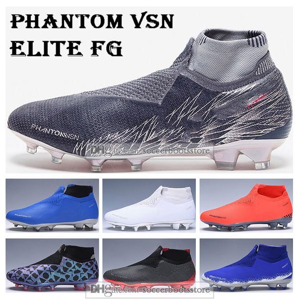 

new mens high ankle football boots victory pack phantom vsn elite fg soccer shoes x psg ea sports phantom vision fg soccer cleats, Black