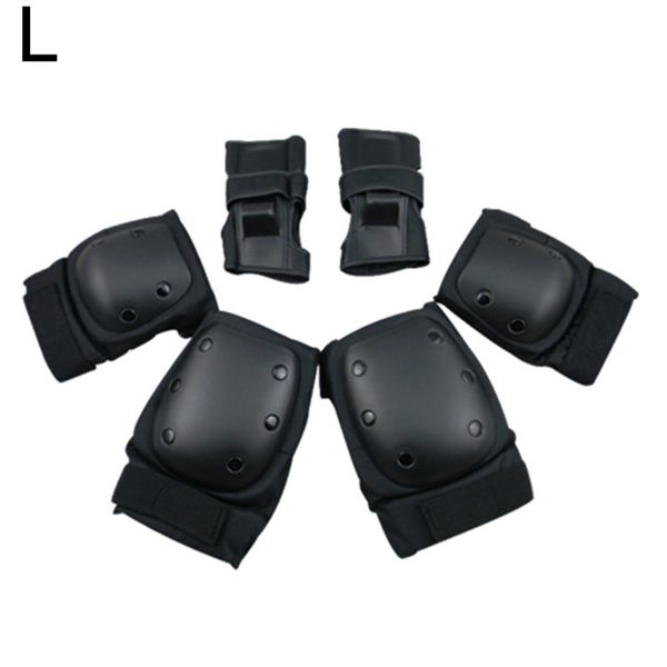 

wrist guard knee pads protective gear set skateboarders roller skating support, Black;gray