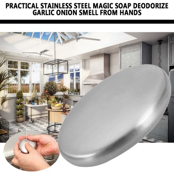 

practical stainless steel soap deodorize garlic onion smell from hands magic soap eliminating odo bath soap kitchen tool