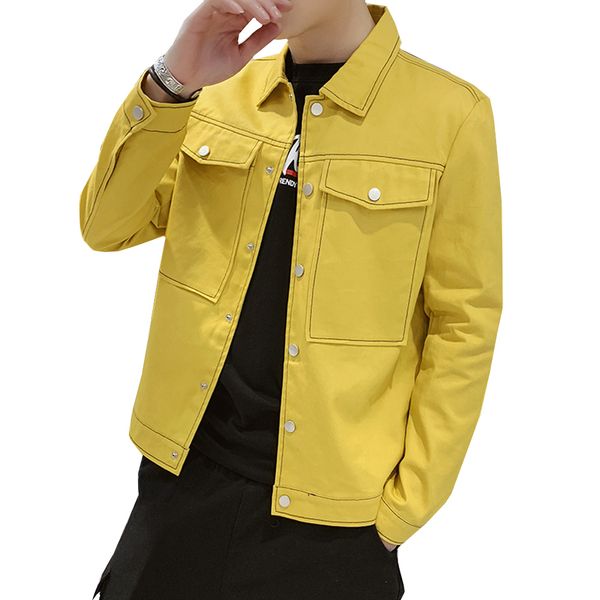 

fashion casual men's jacket spring and autumn new m-3xl cotton lapel loose shirt jacket personality youth popular outwear coats, Black;brown