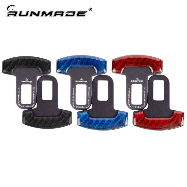 

runmade 2pcs/lot car-styling carbon fiber car safety seat belt buckle clips vehicle-mounted bottle openers universal for car