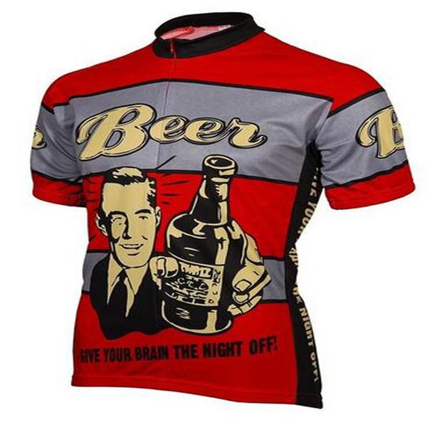 

cycling jersey short sleeve funny men's red beer cycling clothing cartoon ropa ciclismo mountain retro bike jersey mtb shirts, Black