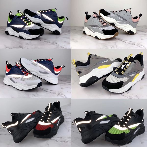 

women s technical knit calfskin trainers brand designer men s sneakers 2019 new luxury fashion b22 sneakers reflective couple casual shoes
