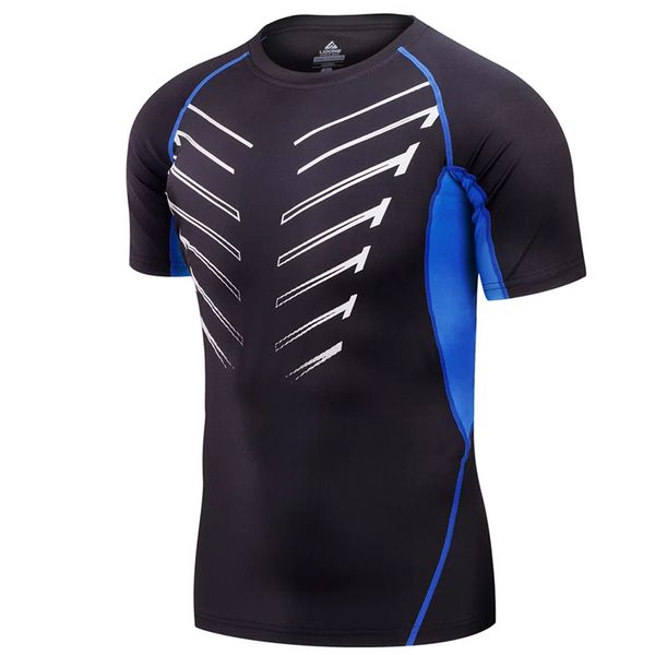 

2019 compression clothing gyms tight t-shirt mens fitness t-shirt homme gyms t shirt men fitness short sleeves workout shirts, Gray;blue