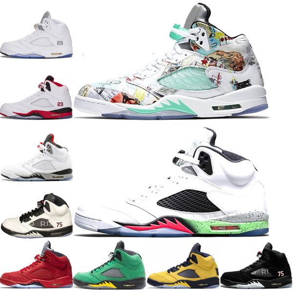 

wings men 5 5s basketball shoes space jam michigan inspire oregon ducks white cement psg black bred trainer sport trainer sneakers