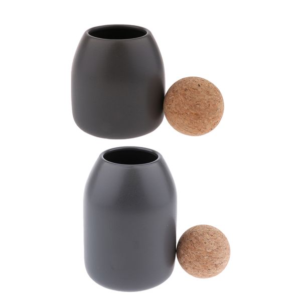 

2pcs/set blackceramic food storage jar with ball cork tea canister, keep your food fresh 500ml 800ml *