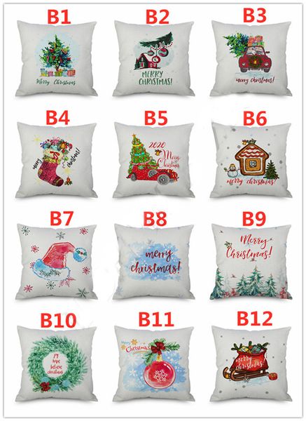 

202 designs pillow case santa claus christmas illow case colorful pillow cover home sofa car decor 45*45cm pillowcase fa3293