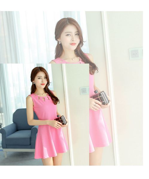 

rose female loose short sleeve splicing gauze dress, Black;gray