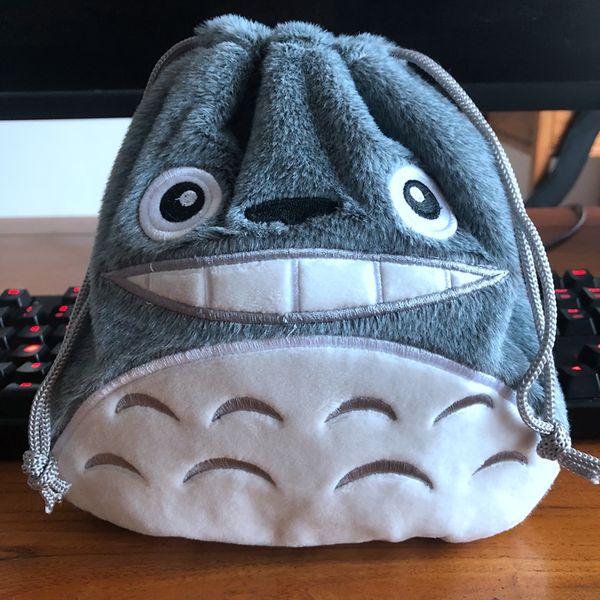 

тоторо drawstring сумки плюшевые сумки для хранения косметики мешок монет bundle карманный кошелек new
