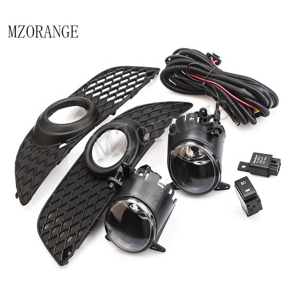 

mzorange fog light h11 for mitsubish lancer lancer-ex 08-13 front bumper grille driving fog lamp with wiring harness switch kit