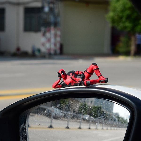 Car Ornaments Deadpool Marvel Shaking Head Doll Action Figure Sitting Model Anime Mini Doll Car Decoration Accessories Aftermarket Car Interior