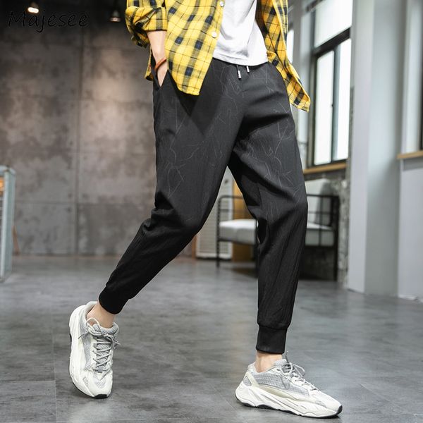 

sweatpants men pants plus size korean fashion ankle-length 4xl mens drawstring all match males hip hop trousers street style, Black