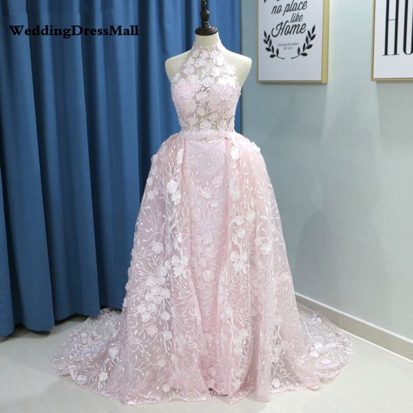 

saudi arabic blush pink detachable skirt evening dress 2021 elegant sky blue lace flora dubai prom dresses formal party gowns, Black;red