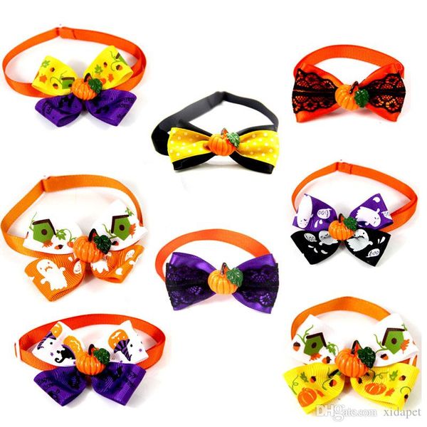 

wholesale pet headdress pumkin dog neck tie dog bow tie cat tie pet grooming supplies multicolor can choose 100 pcs, Silver