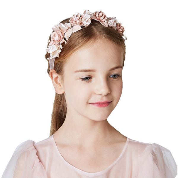 

explosion models cute elegant gorgeous beautiful imitation pearl flower children's headdress wedding wreath wedding hat