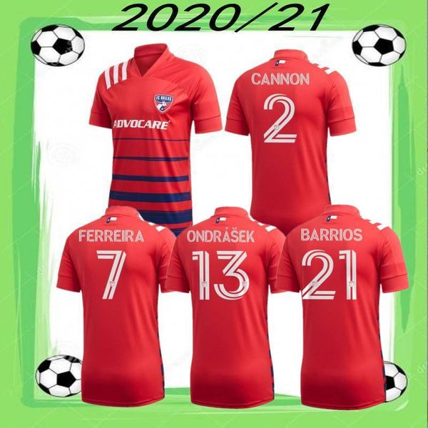 

2020 FC Dallas Soccer Jersey 20/21 MLS #7 FERREIRA CANNON Uniform Mens #13 ONDRASEK POMYKAL BARRIOS футбольные рубашки