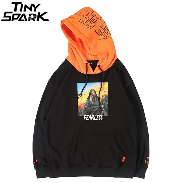 

SXJ хип-хоп толстовка толстовка мужская уличная китайский письмо бесстрашный лоск