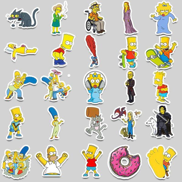 

2016 new set cartoon the simpsons graffiti waterproof stickers for car lapluggage skateboard motorcycle decal kids toy stickers mmj2010