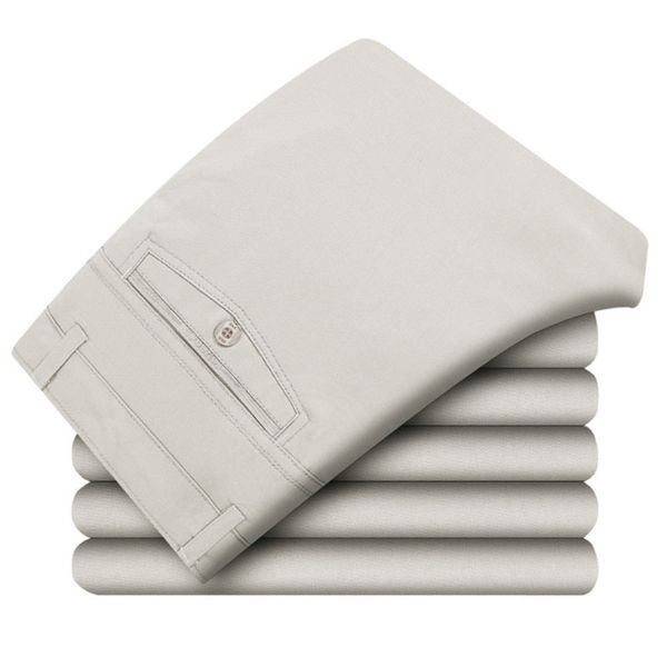 

2018 summer new men casual pants men brand pants 100% cotton straight trousers 6 color khaki male trousers plus size, Black