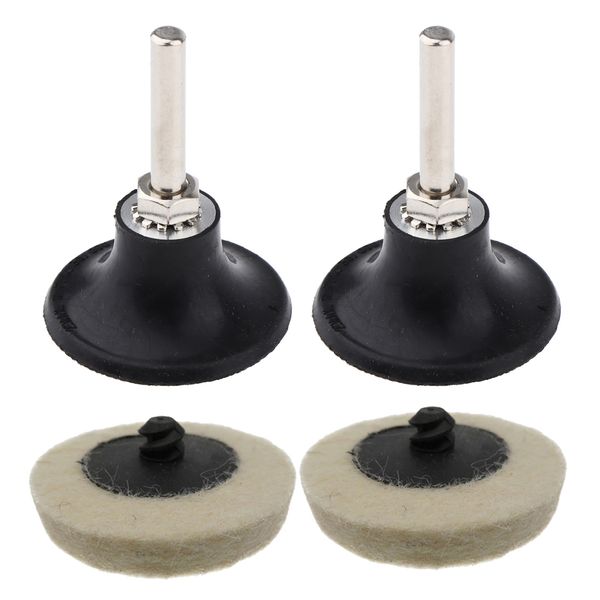 

2 pcs 2\"/50mm wool blend grinding sanding disc pad w/ holder adapter set