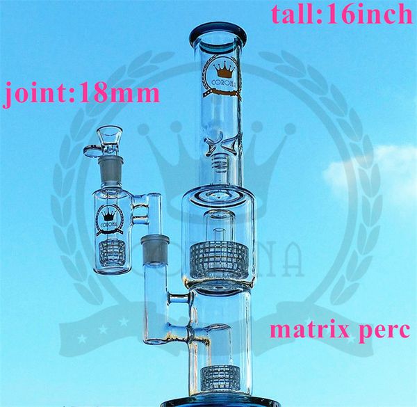 Corona narghilè Bong di vetro Recycler Oil Rig Cera Erba Tabacco Pipa ad acqua Heady Klein Bong Dab Rigs Tubi Ciotola Quarzo Banger Perc Bubbler