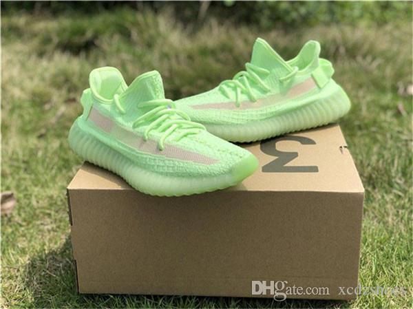 

kanye west clay v2 static reflective gid glow in the dark mens running shoes hyperspace true form women sports designer sneakers