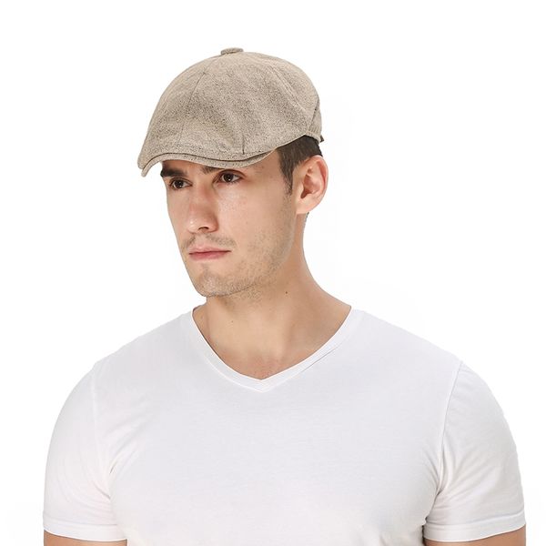 

outdoor hiking sports hat fashion visors hat casual men's berets cap golf driving uv protection flat cap, Black;white