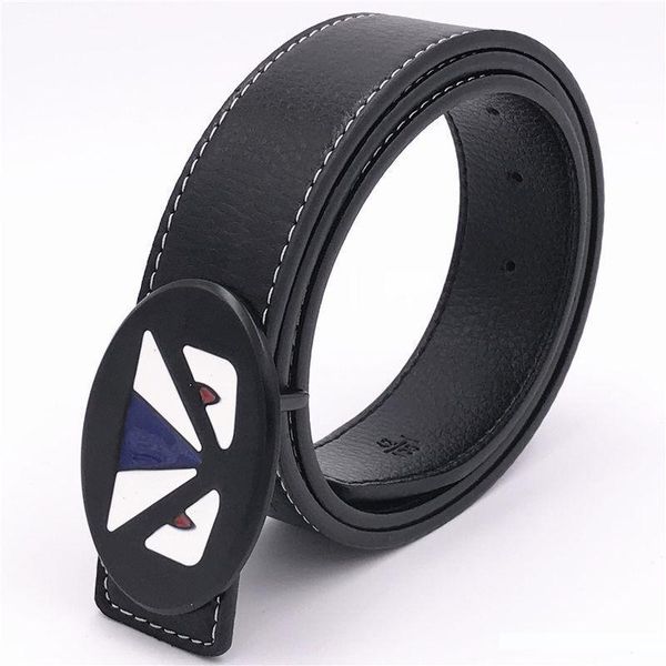 

бренды новый кожаный ремень мода унисекс повседневная ремни стили джинсы талии ремни европы мужчины женщины hip hop пояса монстроглазов диза, Black;brown