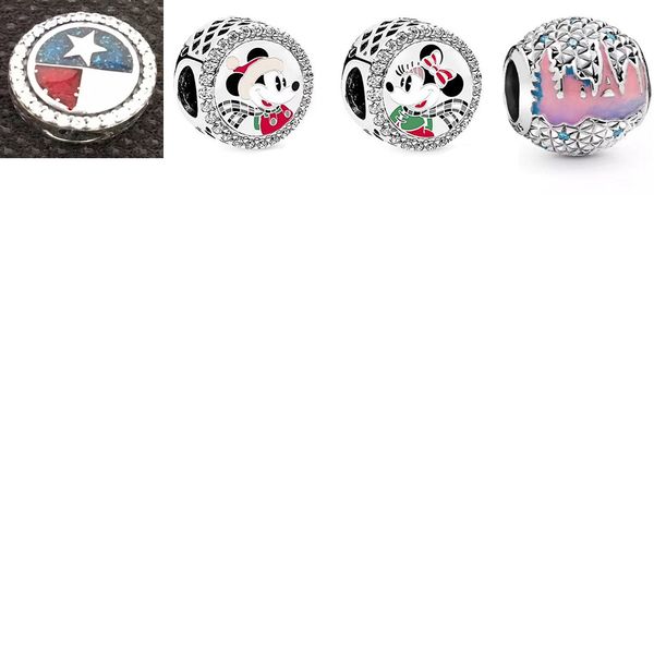 

новый 2019 100% 925 стерлингового серебра прекрасные парки мыши праздничный замок шарм fit оригинальный пандора браслет diy женщины ювелирны, Black