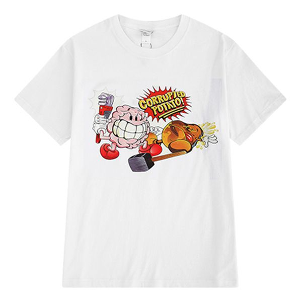 

19ss new мужские дизайнерские футболки хип-хоп роскошные тройники повседневная мультфильм печати футболки с коротким рукавом для мужчин женщ, White;black