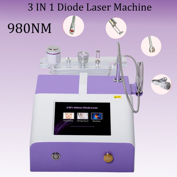

980nm diode laser machine spider vein removal 980nm laser nail fungus removal physiotherapy pain relief spa equipment, Black