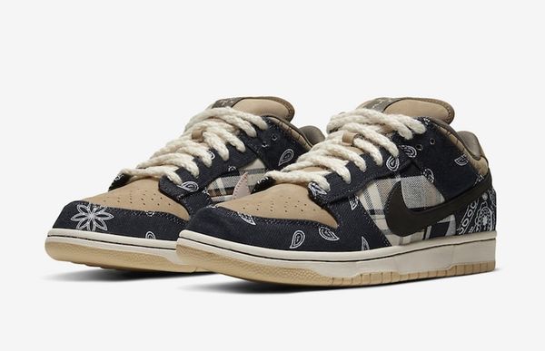 

travis scott x sb dunk low skateboarding shoes men women cactus jack parachute beige petra brown black sneakers ct5053-001
