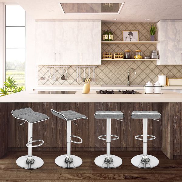 

2pcs/set bar chair bar stools cotton swivel bar stools chairs height adjustable pneumatic square board curved foot pub chair