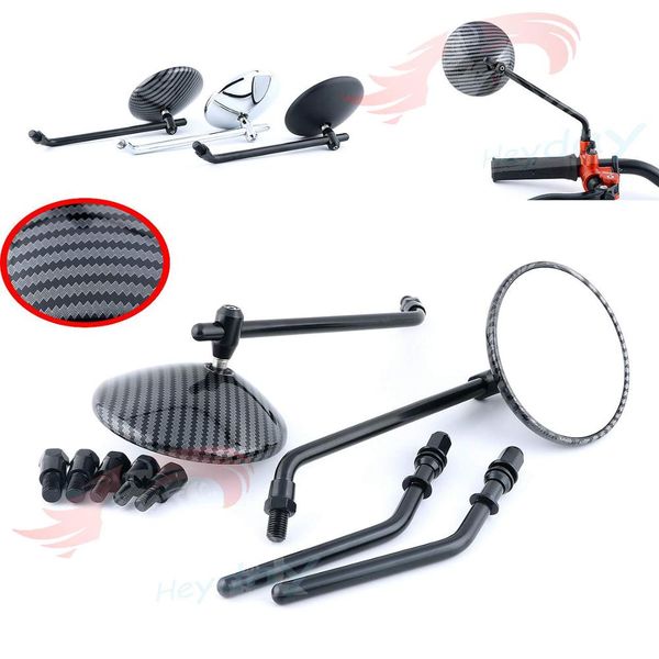 

2pcs 10mm 8mm modified plated universal stylish design motorcycle rearview mirror round iron mirror motorcycle decoration