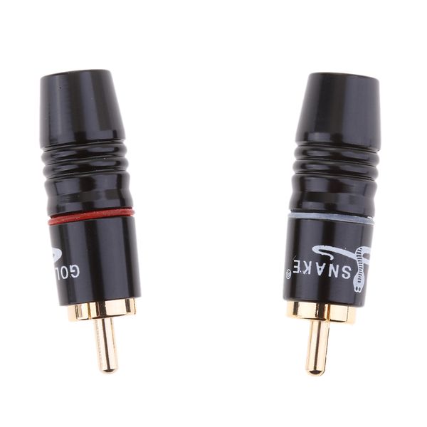 

2x copper av rca разъем аудио кабель вилка позолоченные привет-fi громкий