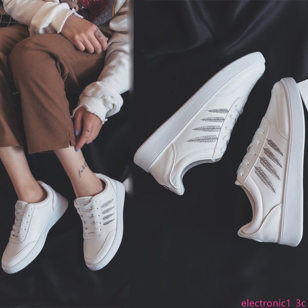 

embroidery low women's board shoes new korean small white shoes women's versatile flat bottom lace up, Black;green