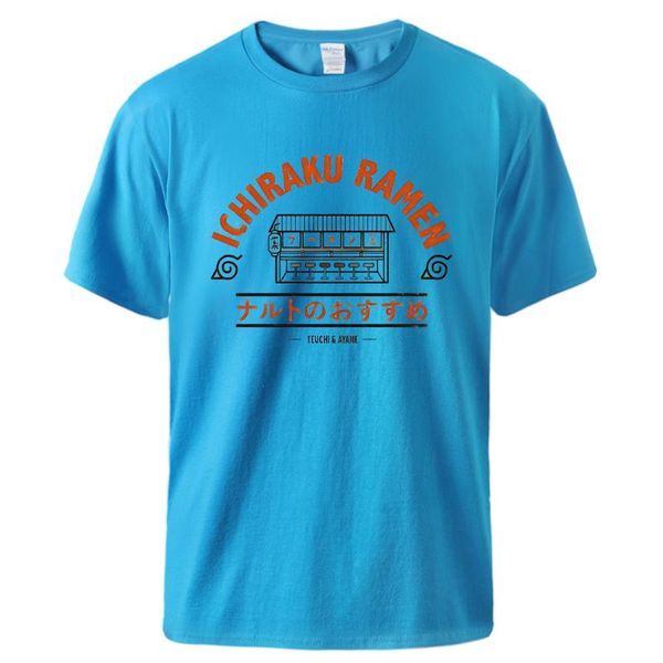

naruto ichiraku ramen t shirts summer man japan anime harajuku cool short sleeve cotton tshirts sportswear male black tee, White;black