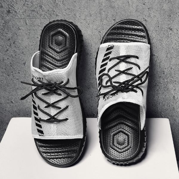 

2019 summer selling trend of fashion breathable lightweight casual sports beach slippers slipper men 2058, Black