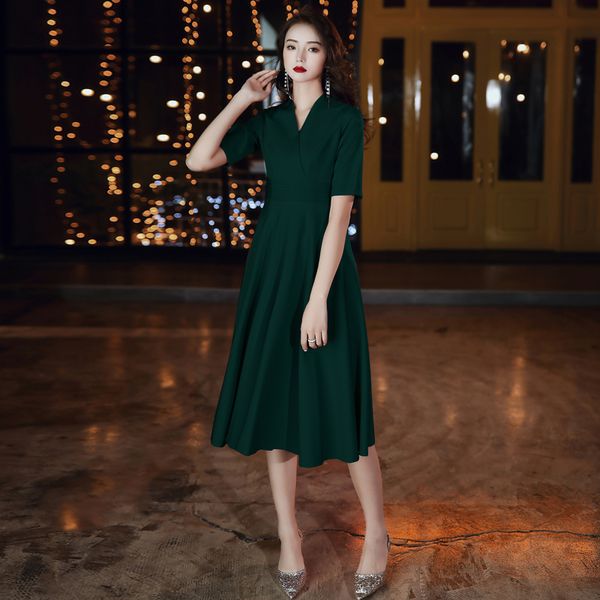 

women noble evening party gown a-line slim qipao satin solid color chinese dress prom vestidos de festa cheongsam, Red