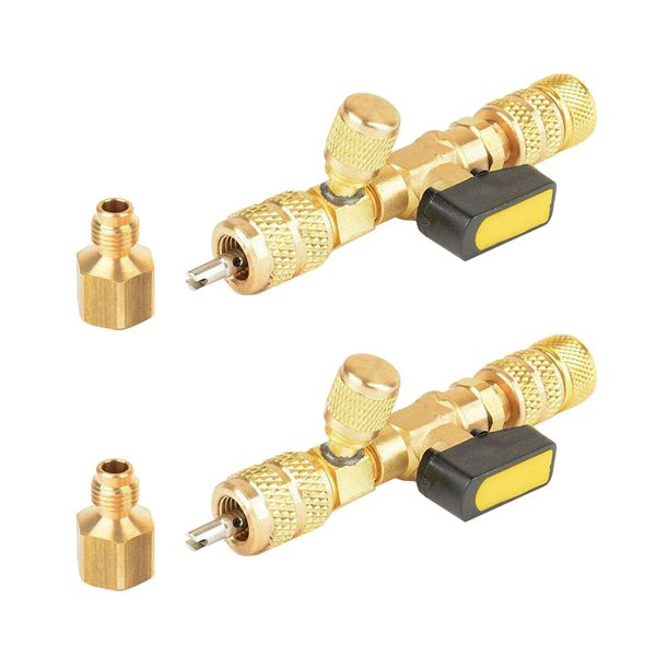 

2 pcs standard havc valve core remover installer dual size 1/4" & 5/16" port