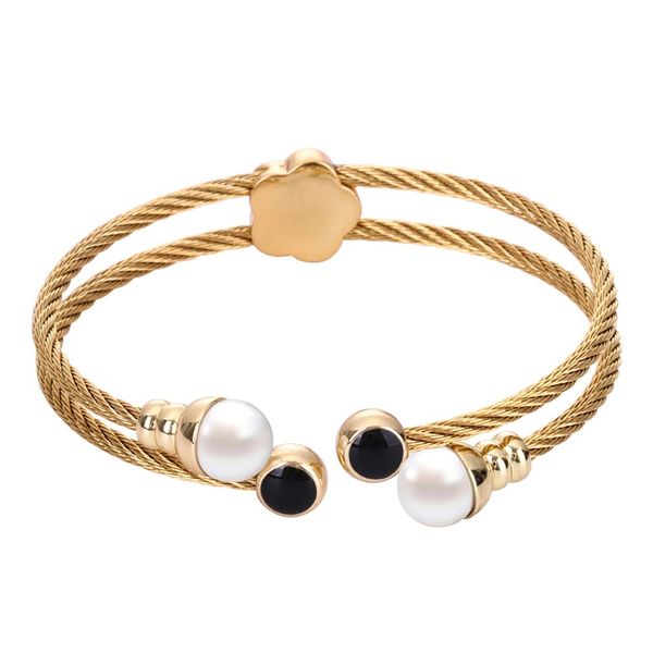 

a32 stainless steel bracelet female bangle temperament jewelry ladies gift antique design women bangle elegant charms, Black