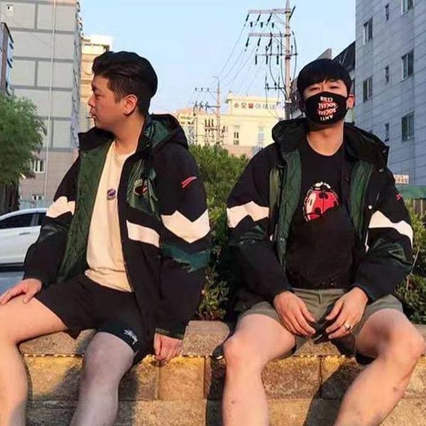 

19ss hooded sport jacket box logo coat men women coats fashion embroidery outerwear highstreet hip hop 353, Black;brown