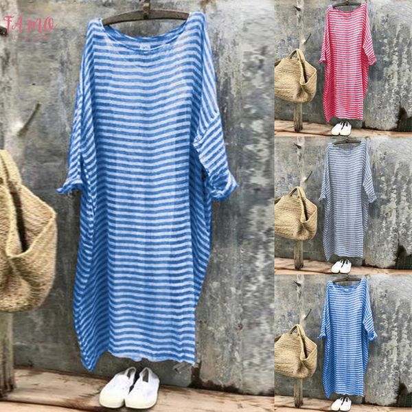 

dress women summer casual loose batwing sleeve stripe print long sundress korean style beach dresses casual dresses vestido boho, Black;gray