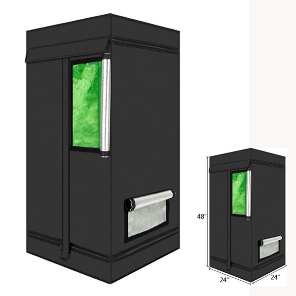 

24 x 24 x 48 дюймов для домашнего использования разборная палатка зеленая комната для растений с окном и напольным лотком для выращивания ко